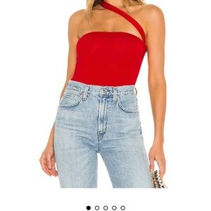 Red One-Shoulder Women's Top